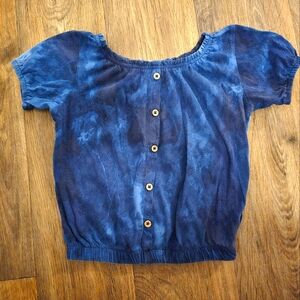 Old Navy Blue Tie-Dye Button-Up Top